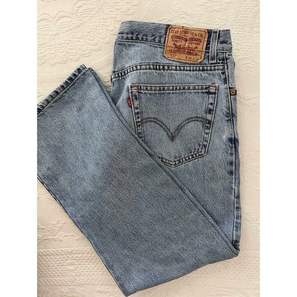 Levis 517 Boot Cut Jeans Mens 36x30 (FITS 34x30)Cotton FADED Heritage